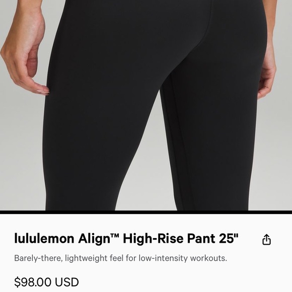 LuluLemon Align leggings size 2 25” inseam - Picture 5 of 9
